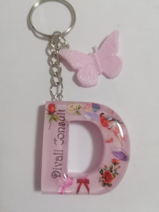 Breloc personalizat cu inițială din rășină